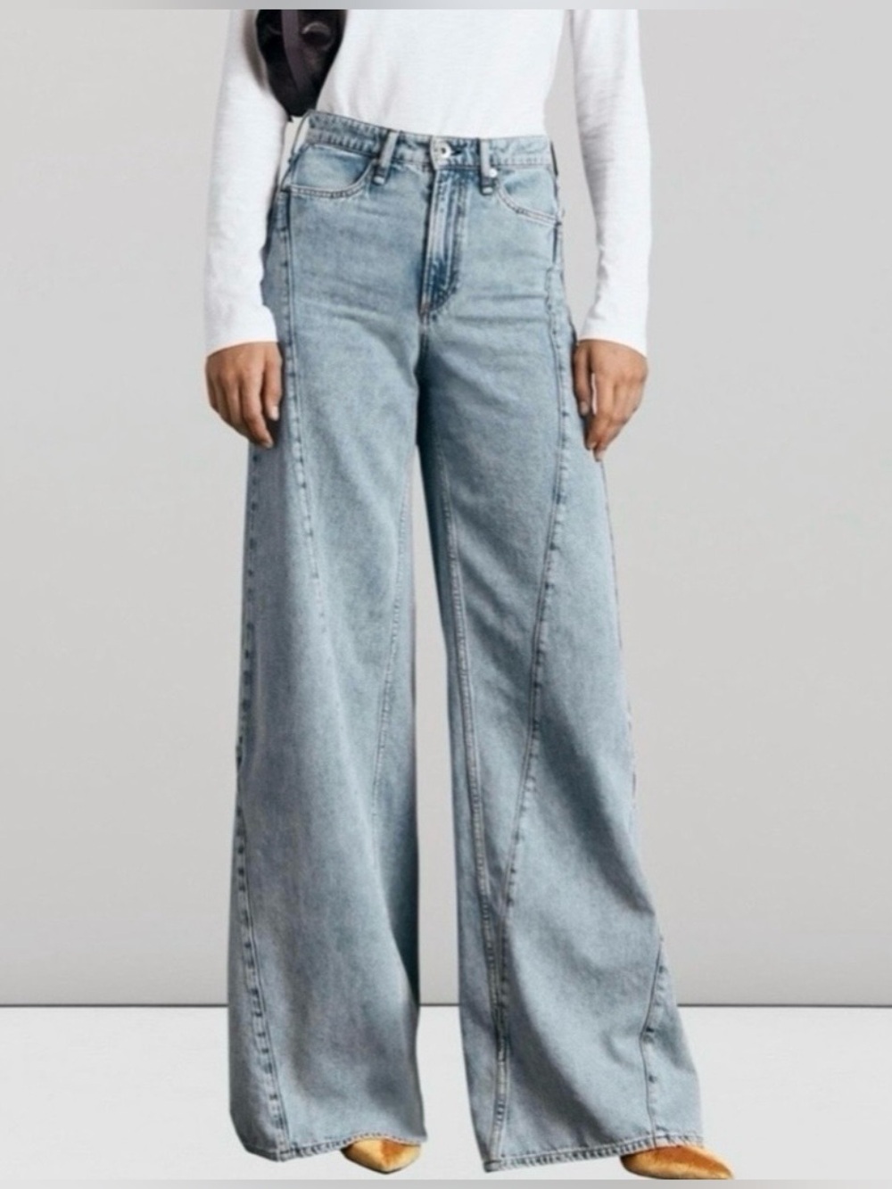 NWT rag & bone Light Blue High-Rise Wide-Leg Jeans